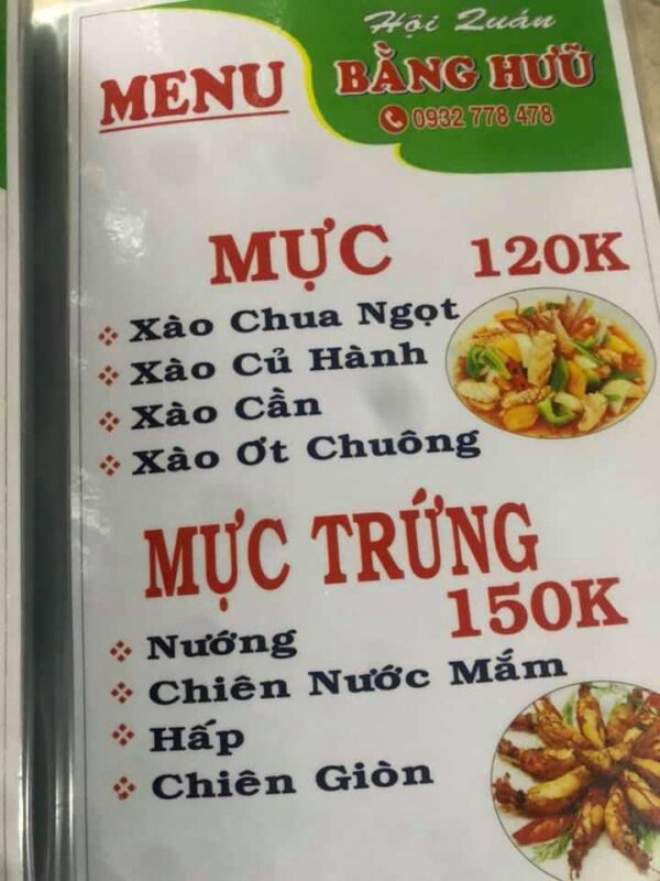 menu hồ câu cây sung 1